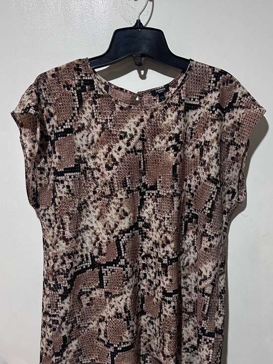 Express Tops - Express Neutral Snake-Print Short Sleeve Tunic